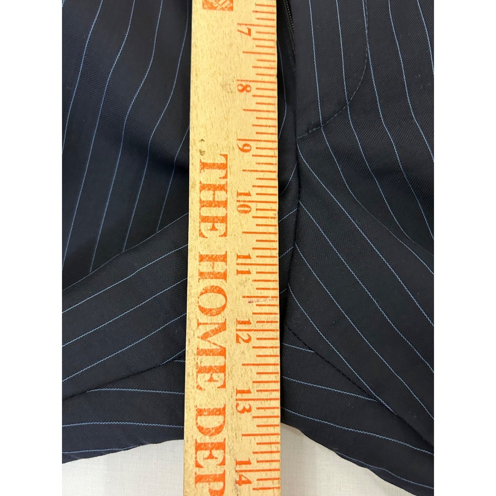 Nick Lopez Navy Blue Wool Pinstripe Pleated 2-Bt Suit Size 44R - Picture 5 of 16